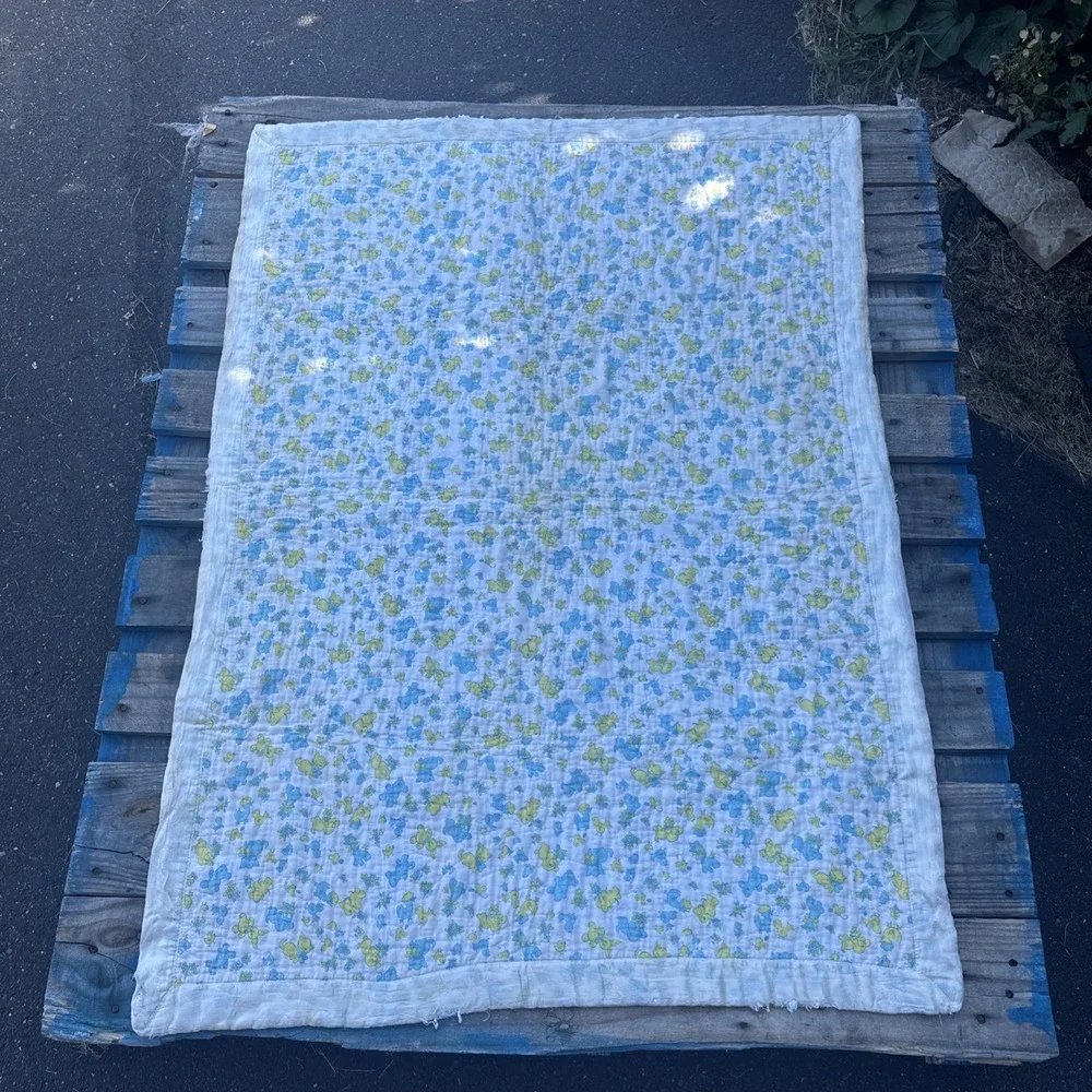 VTG Baby Crib Prayer Blanket 33x46 Angels Now I Lay Me Down To Sleep Embroidered